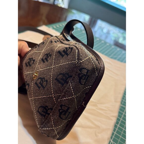 Dooney & Bourke Brown Monogram Canvas Crossbody S Bag Leather Strap Snap Closure - Picture 9 of 9